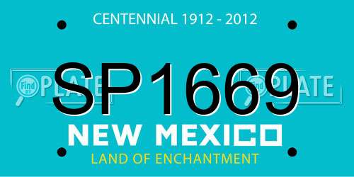 SP1669 New Mexico License Plate