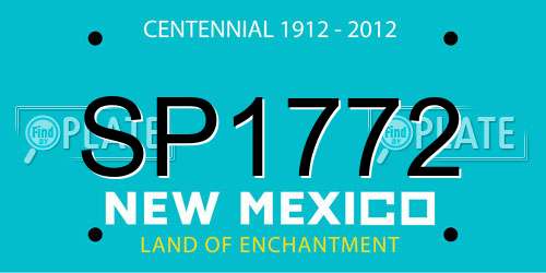 SP1772 New Mexico License Plate