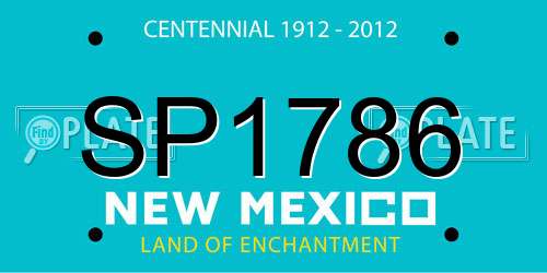SP1786 New Mexico License Plate