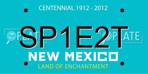 SP1E2T New Mexico License Plate