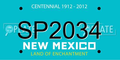 SP2034 New Mexico License Plate
