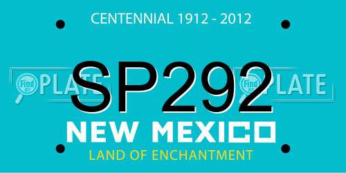 SP292 New Mexico License Plate