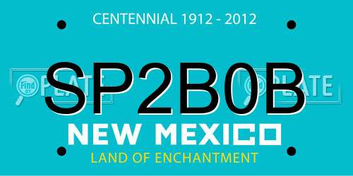 SP2B0B New Mexico License Plate