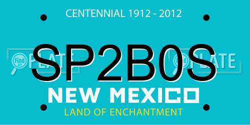 SP2B0S New Mexico License Plate