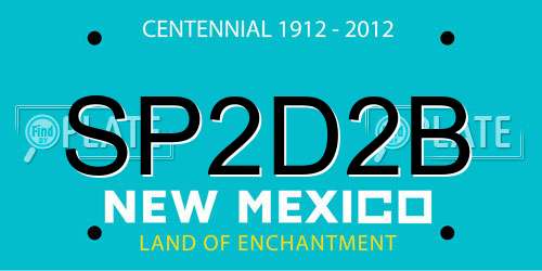 SP2D2B New Mexico License Plate