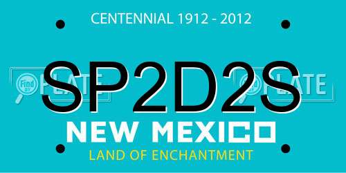 SP2D2S New Mexico License Plate