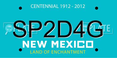 SP2D4G New Mexico License Plate