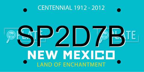 SP2D7B New Mexico License Plate