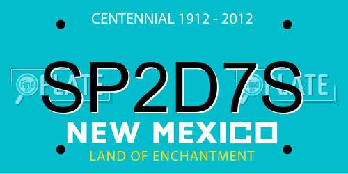 SP2D7S New Mexico License Plate