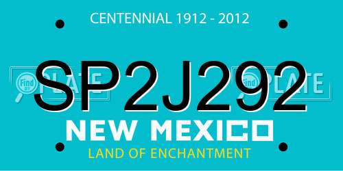 SP2J292 New Mexico License Plate