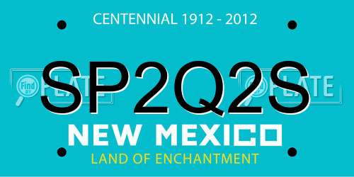 SP2Q2S New Mexico License Plate