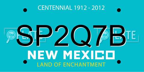 SP2Q7B New Mexico License Plate