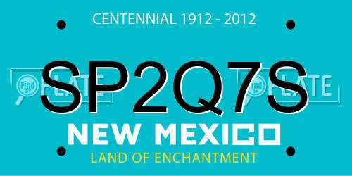 SP2Q7S New Mexico License Plate