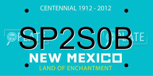 SP2S0B New Mexico License Plate