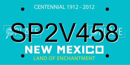 SP2V458 New Mexico License Plate