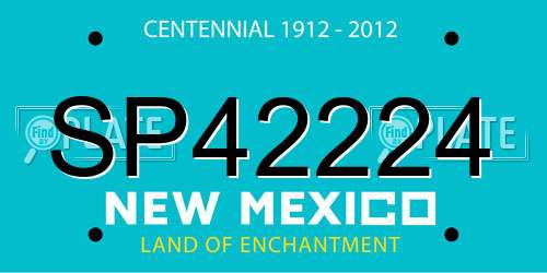 SP42224 New Mexico License Plate