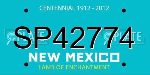 SP42774 New Mexico License Plate