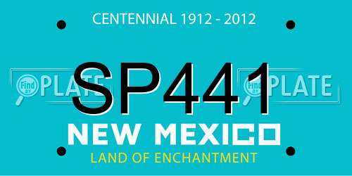 SP441 New Mexico License Plate