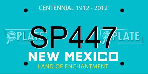 SP447 New Mexico License Plate