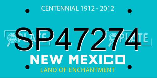 SP47274 New Mexico License Plate