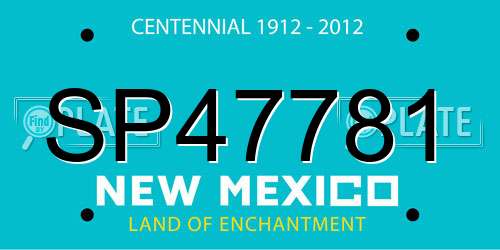 SP47781 New Mexico License Plate