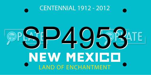 SP4953 New Mexico License Plate