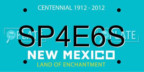 SP4E6S New Mexico License Plate