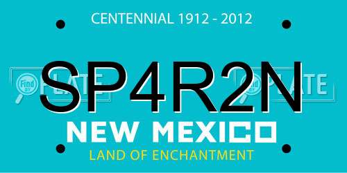 SP4R2N New Mexico License Plate