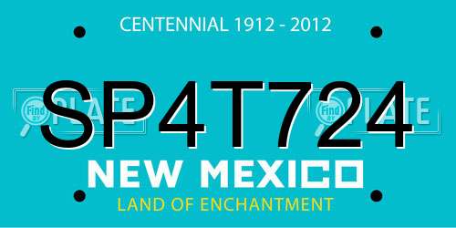SP4T724 New Mexico License Plate