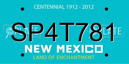 SP4T781 New Mexico License Plate