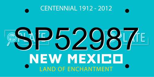 SP52987 New Mexico License Plate