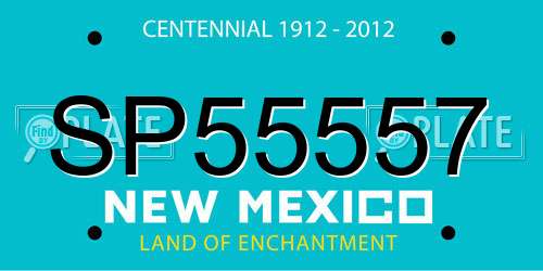 SP55557 New Mexico License Plate