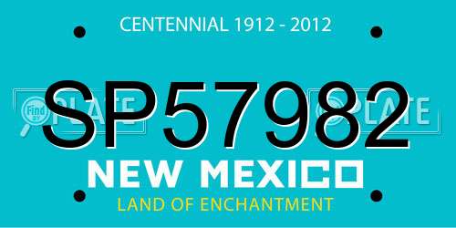 SP57982 New Mexico License Plate