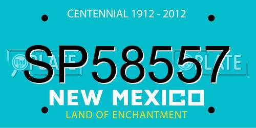 SP58557 New Mexico License Plate