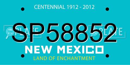 SP58852 New Mexico License Plate