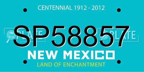 SP58857 New Mexico License Plate