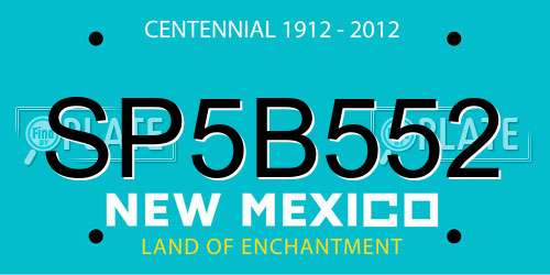 SP5B552 New Mexico License Plate