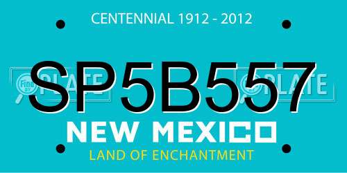 SP5B557 New Mexico License Plate