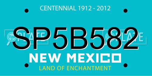 SP5B582 New Mexico License Plate