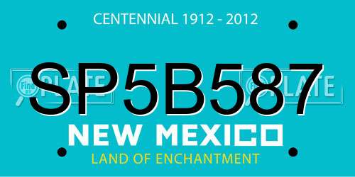 SP5B587 New Mexico License Plate