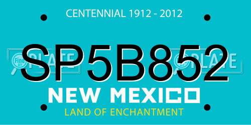 SP5B852 New Mexico License Plate