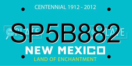 SP5B882 New Mexico License Plate