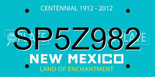 SP5Z982 New Mexico License Plate