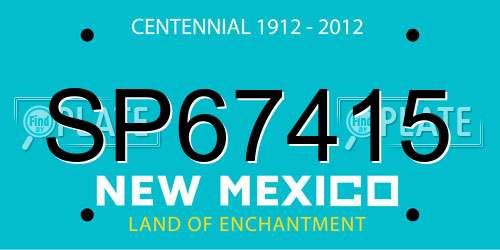 SP67415 New Mexico License Plate