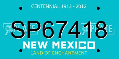 SP67418 New Mexico License Plate