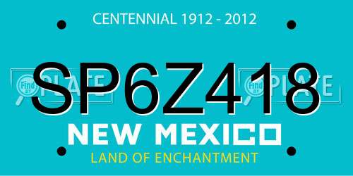 SP6Z418 New Mexico License Plate