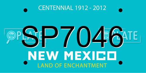 SP7046 New Mexico License Plate