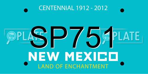 SP751 New Mexico License Plate
