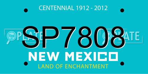 SP7808 New Mexico License Plate