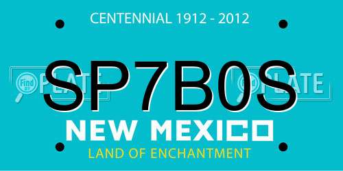 SP7B0S New Mexico License Plate
